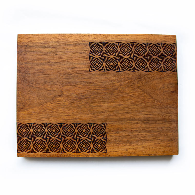 Walnut serving board with 11th century ornament 22*28 cm